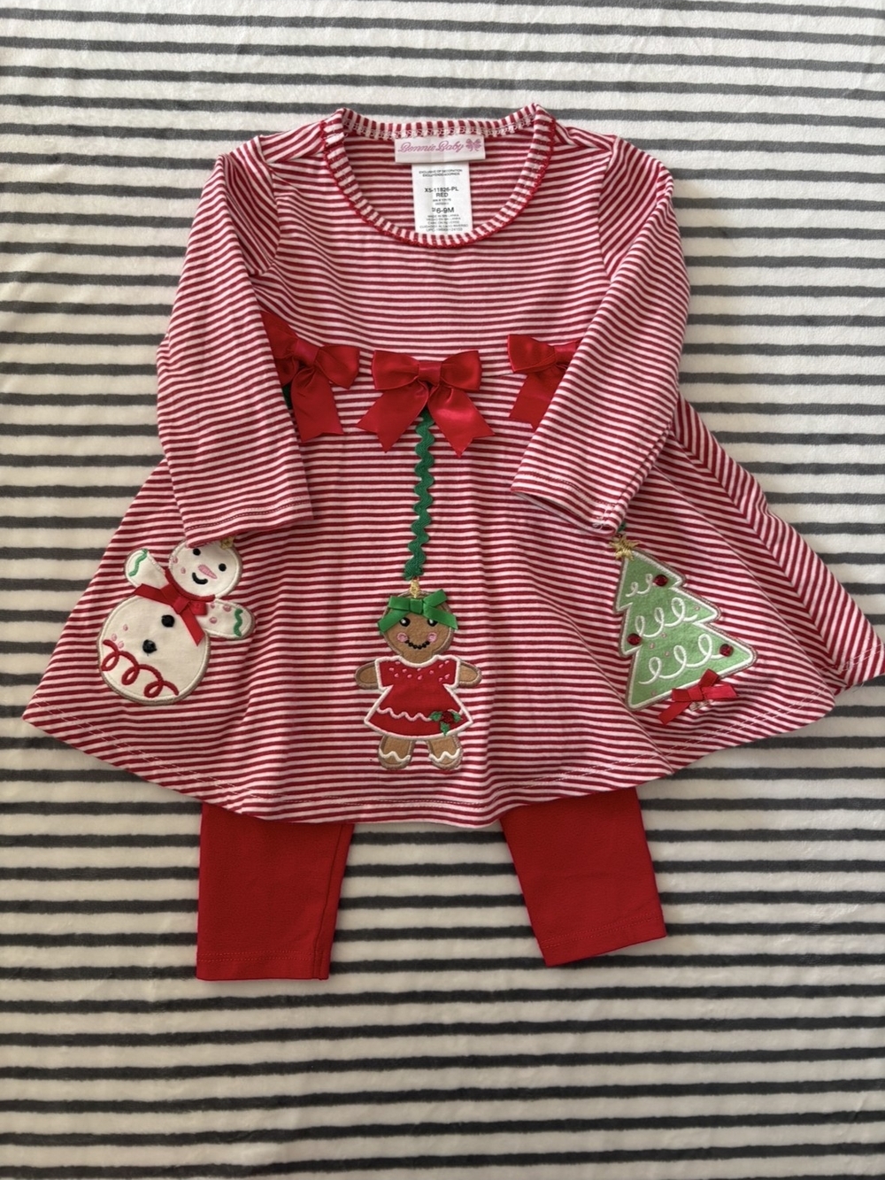 6-9mo Gingerbread Dresd & Leggings Set Bonnie Baby